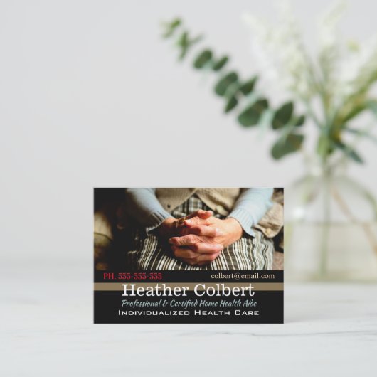 介護者の注意を払う慈悲プロフェッショナル 名刺 (スタンド正面)