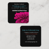 介護者の洗練された黒い正方形のプロフェッショナル スクエア名刺 (正面/裏面)