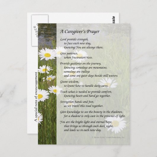 介護者の祈りの言葉 – はがき (正面/裏面)