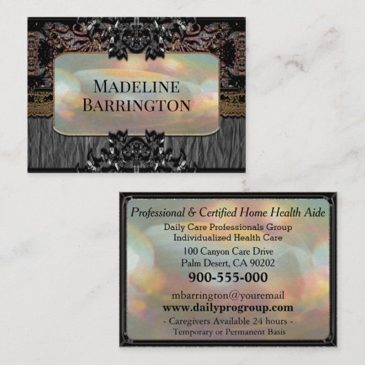 介護者の穏やかな瞬間プロフェッショナル 名刺 (正面/裏面)