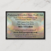 介護者の穏やかな瞬間プロフェッショナル 名刺 (裏面)