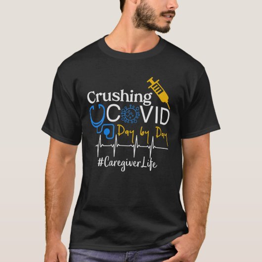 介護者の聴診器の心拍 Tシャツ (正面)