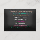 介護者のCalmサポートプロフェッショナル 名刺 (裏面)