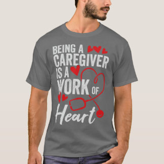 介護者はハート Tシャツ