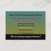 介護者ウィスパリング心地よいプロフェッショナル 名刺 (裏面)