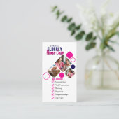 介護者エレガントの写真グレー&ブルーデザイン 名刺 (スタンド正面)