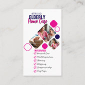 介護者エレガントの写真グレー&ブルーデザイン 名刺 (正面)