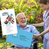 介護者エレガントの写真グレー&ブルーデザイン 名刺