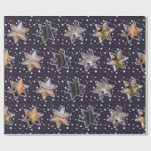 介護者カスタム写真クリスマススター ラッピングペーパー (フラット)