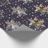介護者カスタム写真クリスマススター ラッピングペーパー (角)