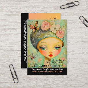 介護者ガールバタフライハットヘルパー 名刺