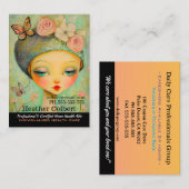 介護者ガールバタフライハットヘルパー 名刺 (正面/裏面)