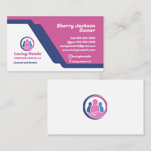 介護者サービスの名刺 名刺 (正面/裏面)
