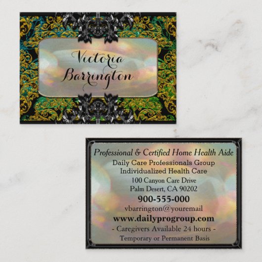 介護者サービスエレガント翡翠プロフェッショナル 名刺 (正面/裏面)