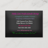 介護者チューリップスハッピープロフェッショナル 名刺 (裏面)