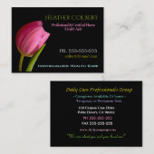 介護者チューリップ美しいプロフェッショナル  名刺 (正面/裏面)