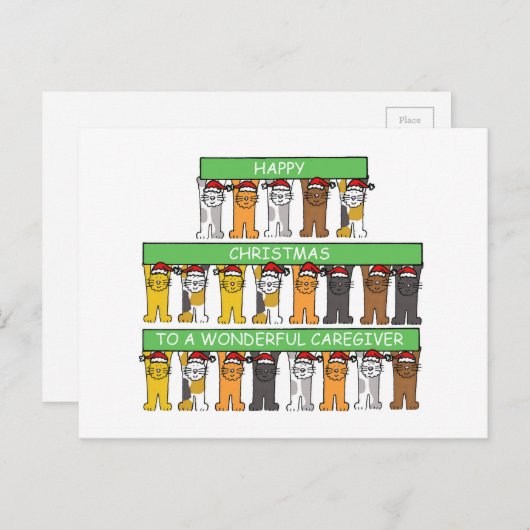 介護者ハッピークリスマス シーズンポストカード (正面/裏面)