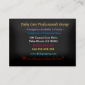 介護者ハリーフラワー幸せプロフェッショナル部 名刺 (裏面)