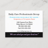 介護者フローラエレガント休養バラ 名刺 (裏面)