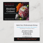 介護者フローラファンシーブラックプロフェッショナル 名刺 (正面/裏面)