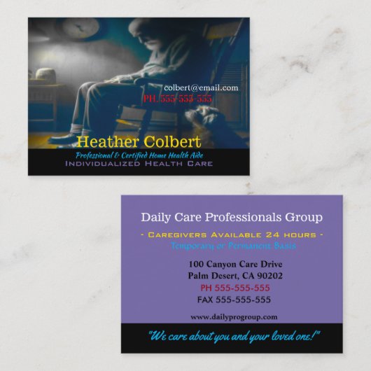 介護者ホームヘルスケアヘルパー 名刺 (正面/裏面)