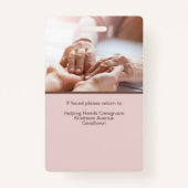 介護者ホーム救済カラーの識別 バッジ (裏面)