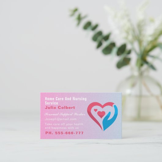介護者ホーム救済連交スクエアピンク 名刺 (スタンド正面)