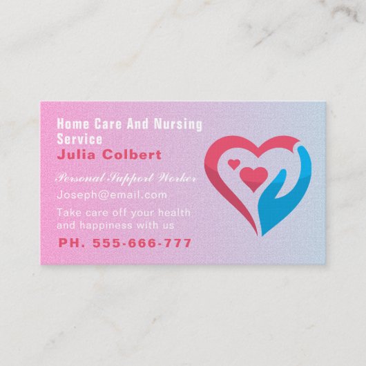 介護者ホーム救済連交スクエアピンク 名刺 (正面)
