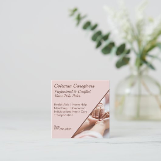 介護者ホーム救済連携 スクエア名刺 (スタンド正面)