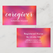 介護者モダンバラ金ゴールドメディカルピンクパープル 名刺 (正面/裏面)