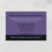 介護者ラベンダーフィールドヘルパープロフェッショナル 名刺 (裏面)