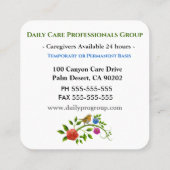 介護者リトルバードヘルパースクエアプロフェッショナル スクエア名刺 (裏面)