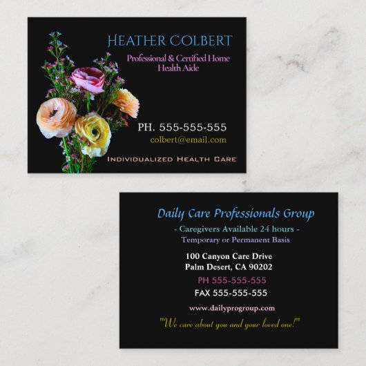 介護者リルブーケフレンドリープロフェッショナル 名刺 (正面/裏面)