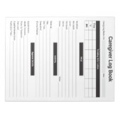 介護者ログ、介護、高齢化の親メモ帳 ノートパッド (正面)