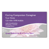 介護者ロータスフラワーデザイン マグネット名刺 (正面)