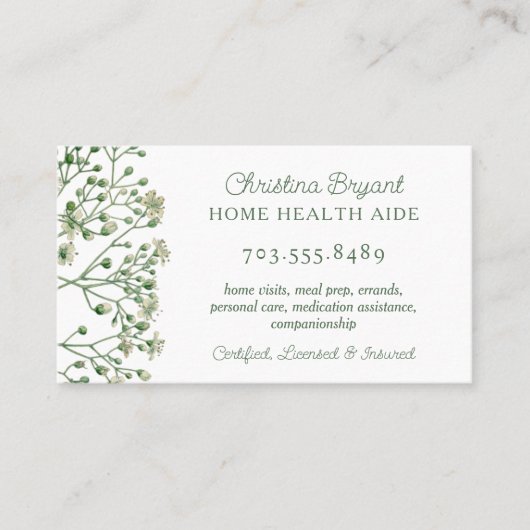 介護者住宅保健補助業務用カード 名刺 (正面)