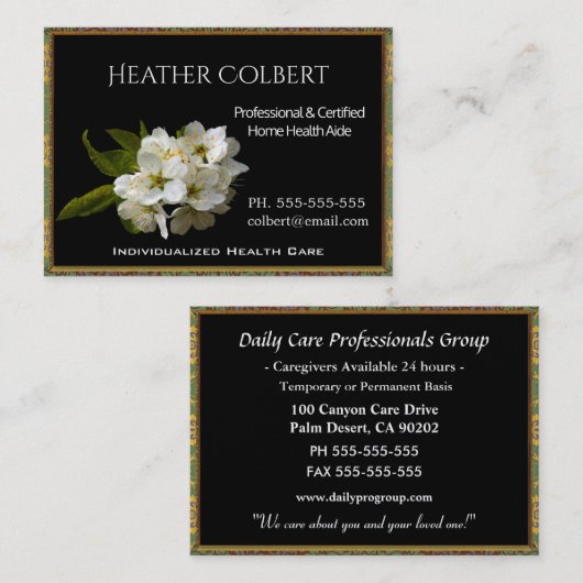 介護者信頼開花プロフェッショナル   名刺 (正面/裏面)