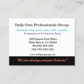 介護者共感キーパープロフェッショナル 名刺 (裏面)