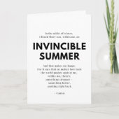 介護者勇気付けられるカード – 無敵の夏 招待状 (正面)