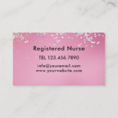 介護者医療モダンバラ金ゴールドグリッターピンク 名刺 (裏面)