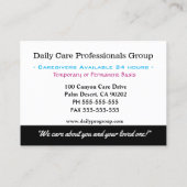 介護者哀れみ信頼プロフェッショナル 名刺 (裏面)