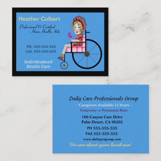 介護者大切プロフェッショナル名刺 名刺 (正面/裏面)