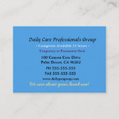 介護者大切プロフェッショナル名刺 名刺 (裏面)