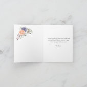 介護者感謝の花柄パーソナライズド サンキューカード (内部)