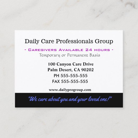 介護者支援フローラプロフェッショナル 名刺 (裏面)