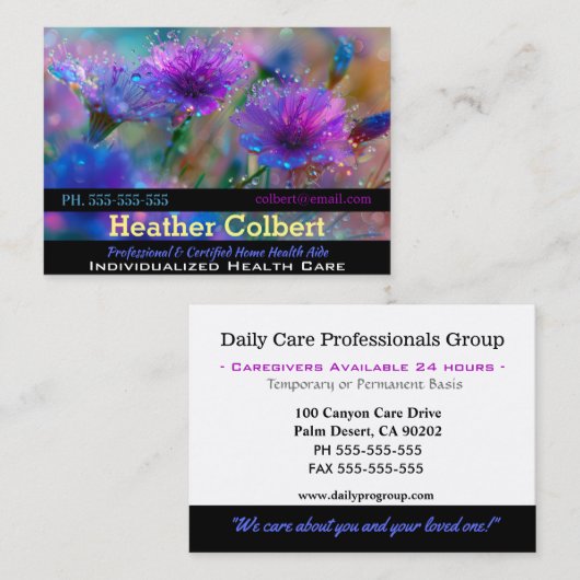 介護者支援フローラプロフェッショナル 名刺 (正面/裏面)