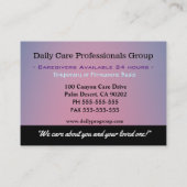 介護者救済がプロフェッショナル 名刺 (裏面)