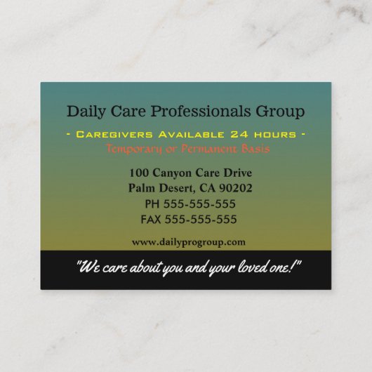 介護者救済小鳥の手 名刺 (裏面)