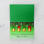 介護者用のベル付きホリデークリスマスカード シーズンカード (内部)