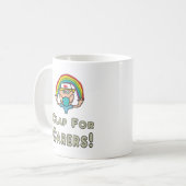 介護者用の拍手 コーヒーマグカップ (正面左)